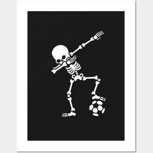 Dab dabbing skeleton football (soccer) Posters and Art